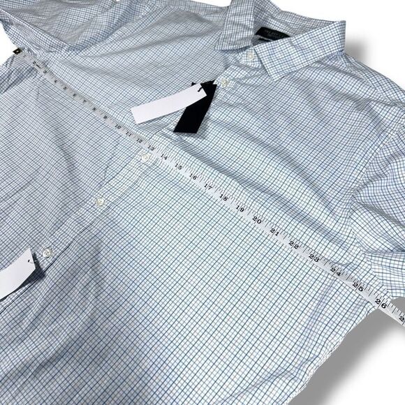 NWT Bloomingdales Button Down Shirt Mens Size XXL 2XL 2X Slim Fit Stretch Blue - Picture 7 of 9